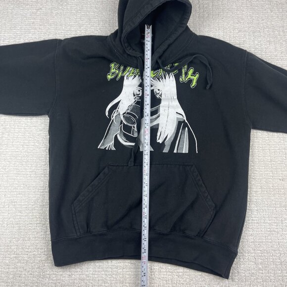 Billie Eilish Hoodie Mens M Black Sweatshirt Pullover Anime Drawstring Y2K - Picture 12 of 16